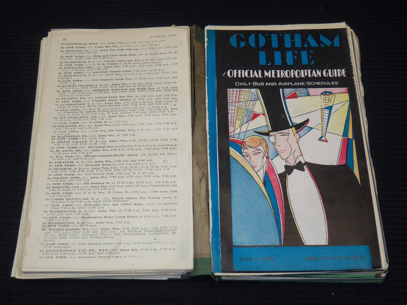 1929-1930 GOTHAM LIFE METROPOLITAN BUS SCHEDULES LOT OF 3 VOLUMES - KD 4560