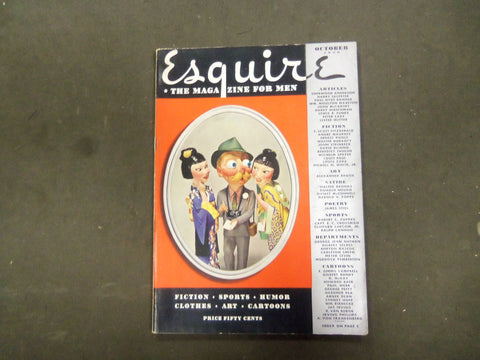 1936 OCTOBER ESQUIRE MAGAZINE - NICE ILLUSTRATIONS, COVER AND ADS - ST 3087