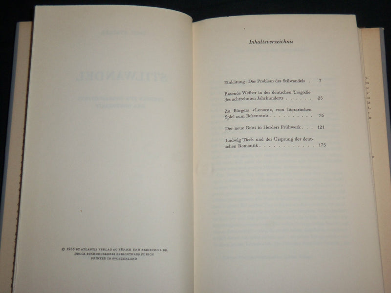 1963 STILWANDEL GERMAN HARDCOVER BOOK B EMIL STAIGER - KD 6942