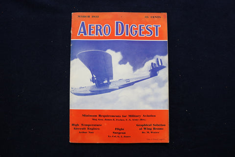 1932 MARCH AERO DIGEST MAGAZINE - MARTIN P3M-1 LONG RANGE BOAT COVER - E 11274