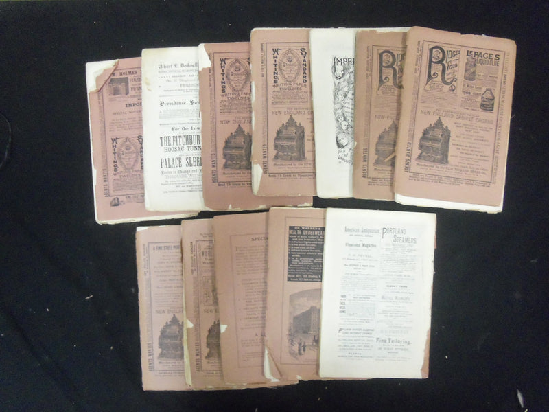 1886-1888 NEW ENGLAND MAGAZINE LOT OF 12 - NICE ILLUSTRATIONS & ADS - WR 1265