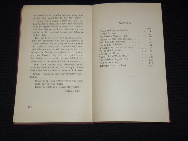 1930 REMINISCENCES HARDCOVER BOOK SIGNED BY ANTON LANG - KD 4583M