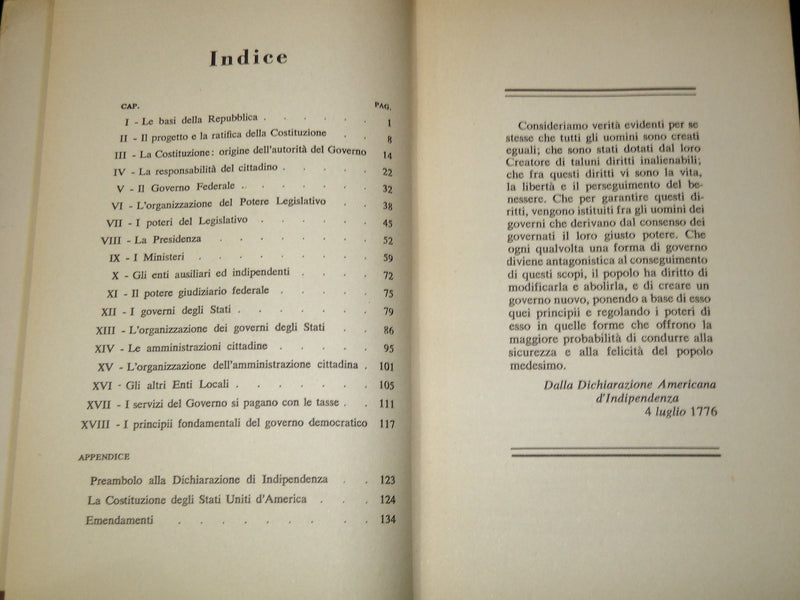 1950'S UN GOVERNO RETTO DAL POPOLO GLI STATI UNITI D'AMERICA BOOK - K 2637
