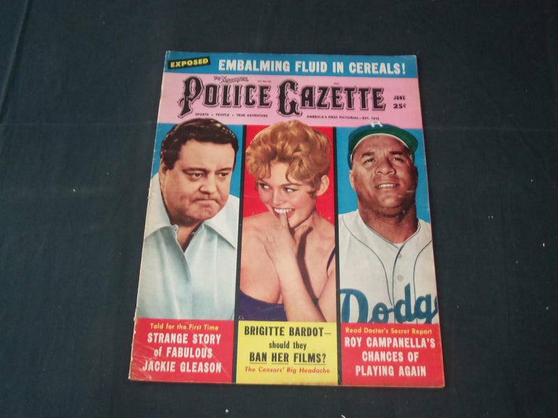 1958 JUNE THE NATIONAL POLICE GAZETTE MAGAZINE - JACKIE GLEASON - BARDOT- B 5686