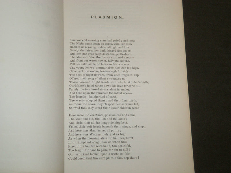1841 PLASMION POEM - PHILOMATHEAN EUCLEIAN SOCIETIES - NEW YORK - J 4732