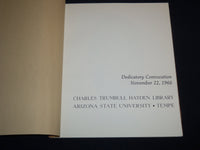 1966 CHARLES TRUMBULL HAYDEN LIBRARY DEDICATORY CONVOCATION BOOK - J 8663