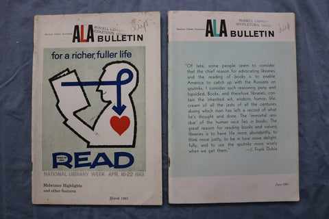 1961 ALA BULLETIN - SOFTCOVER BOOKS - LOT OF 2 - K 3233
