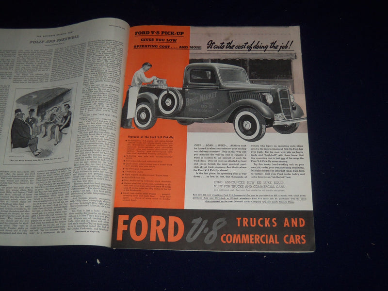 1936 SEPTEMBER 19 THE SATURDAY EVENING POST MAGAZINE-ILLUSTRATED COVER - SP 5506