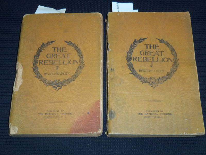 1898 THE GREAT REBELLION VOLUME 1 & 2 BY J. T. HEADLEY - SOFTCOVER - KD 936