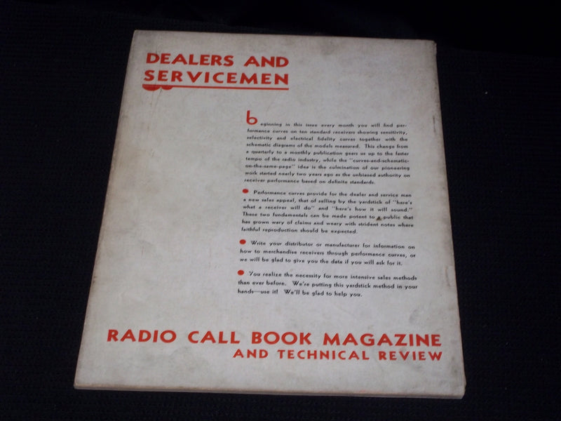 1931 OCTOBER RADIO CALL BOOK & TECHNICAL REVIEW MAGAZINE FRONT COVER - E 6306