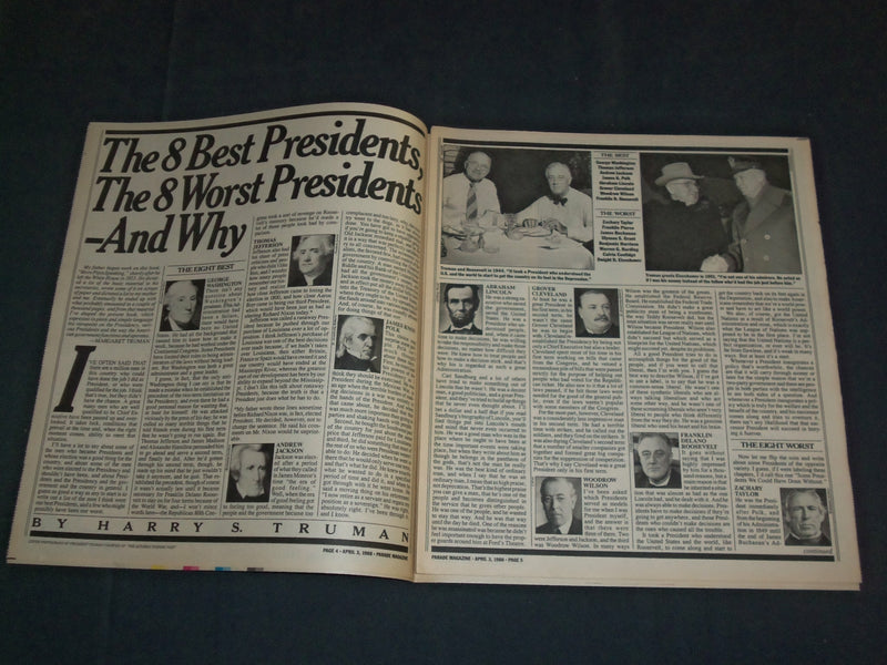 1988 APRIL 3 NEW YORK DAILY NEWS PARADE MAGAZINE - HARRY S. TRUMAN - NP 3537