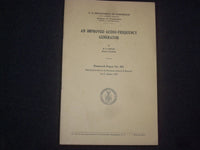 1931 AN IMPROVED AUDIO-FREQUENCY GENERATOR SOFTCOVER BOOK - E.G LAPHAM - J 9831
