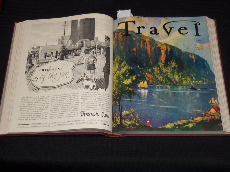 1933 JANUARY-DECEMBER TRAVEL MAGAZINE BOUND VOLUME - GREAT COVERS - KD 2131