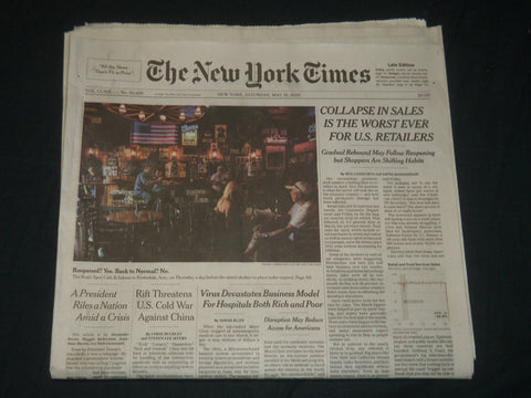2020 MAY 16 NEW YORK TIMES COLLAPSE IN SALES IS THE WORST EVE FOR U. S RETAILERS