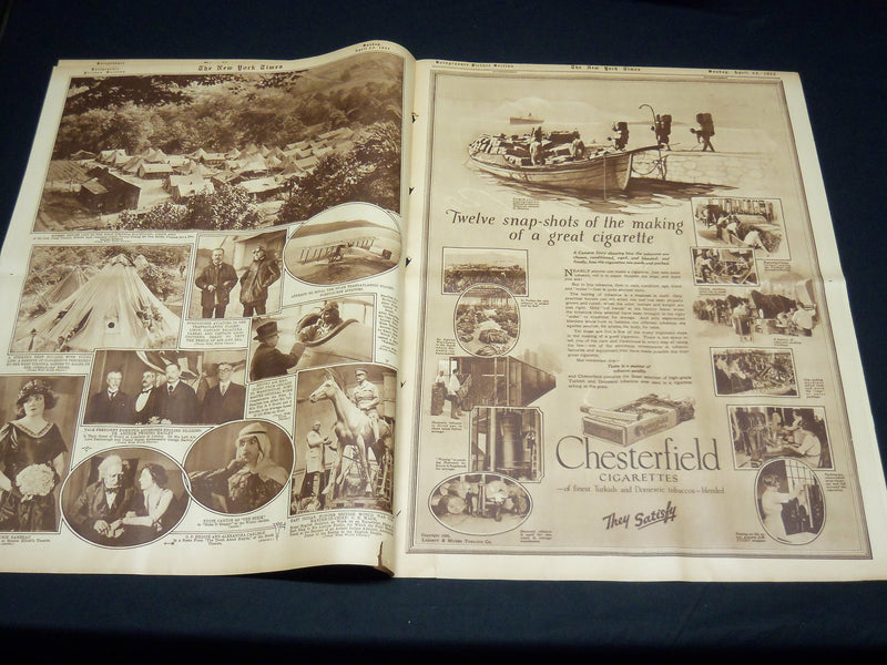 1922 APRIL 23 NEW YORK TIMES PICTURE SECTION - CHESTERFIELD FULL AD - NT 8854