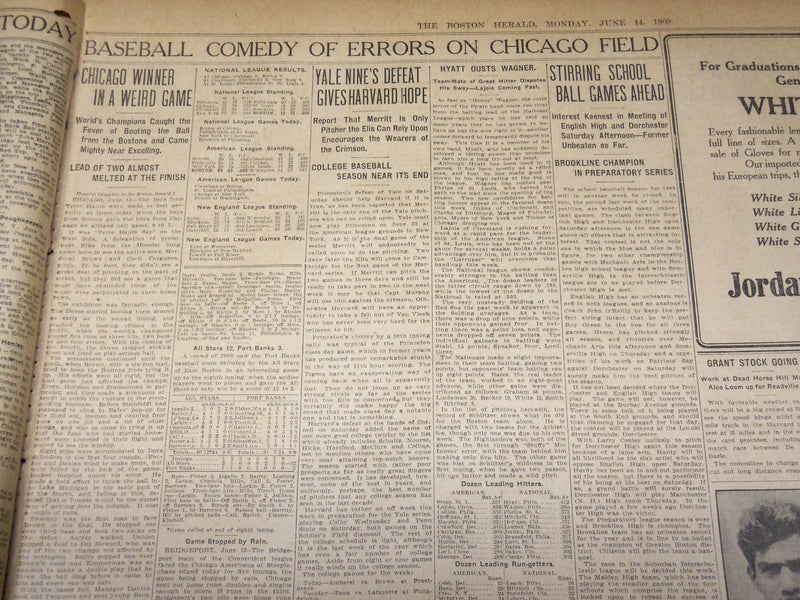1909 JUNE 14 THE BOSTON HERALD - EDWARD EVERETT HALE FUNERAL SERVICES - BH 379