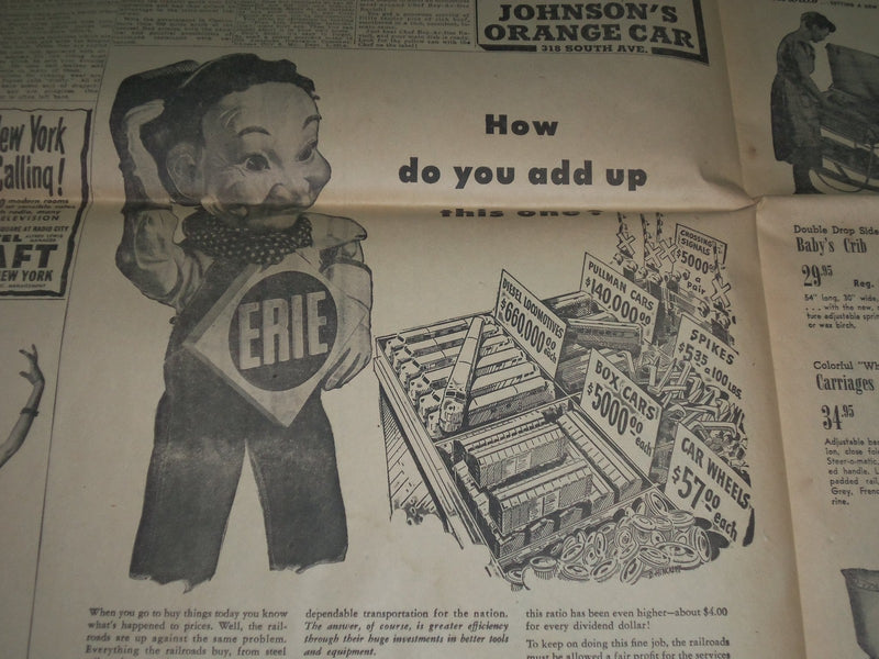 1949 FEB 8 DEMOCRAT & CHRONICLE NEWSPAPER - LIFE TERM FOR CARDINAL - NP 1625
