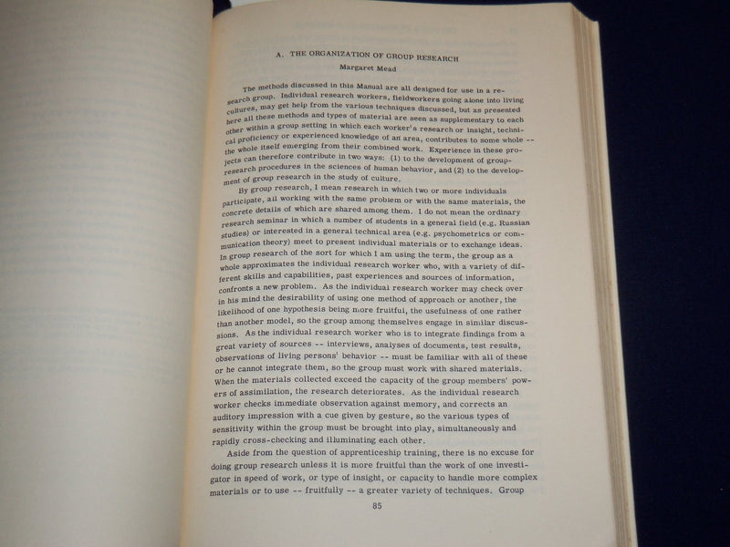 1953 THE STUDY OF CULTURE AT A DISTANCE BOOK EDITED BY MARGARET MEAD - KD 2759I