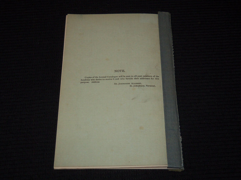 1906 ST. JOHNSBURY ACADEMY CATALOGUE - ST. JOHNSBURY, VERMONT - K 3109