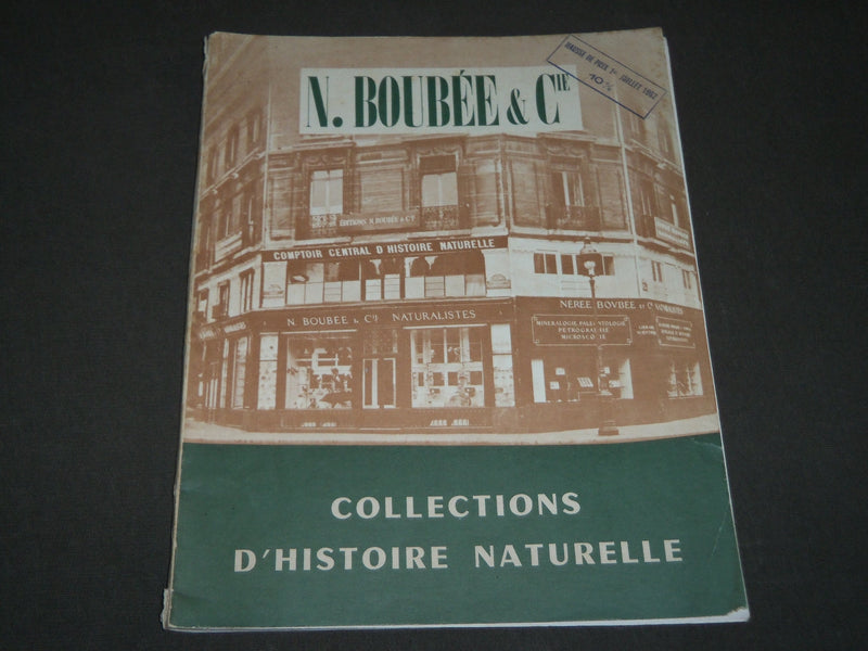 1961 N. BOUBEE & CIE. COLLECTIONS D'HISTOIRE NATURELLE FRENCH CATALOGUE - FR 507