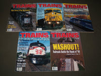 1968-1996 TRAINS MAGAZINE LOT OF 29 - RAILROADING - GREAT COVERS - O 211