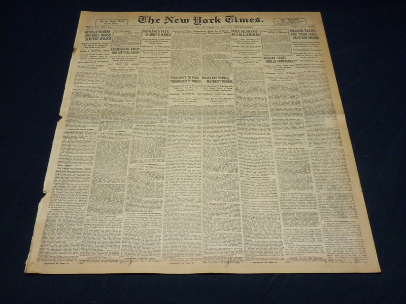 1916 NOVEMBER 12 NEW YORK TIMES - VOTES OF WOMEN & BULL MOOSE WILSON - NT 7733