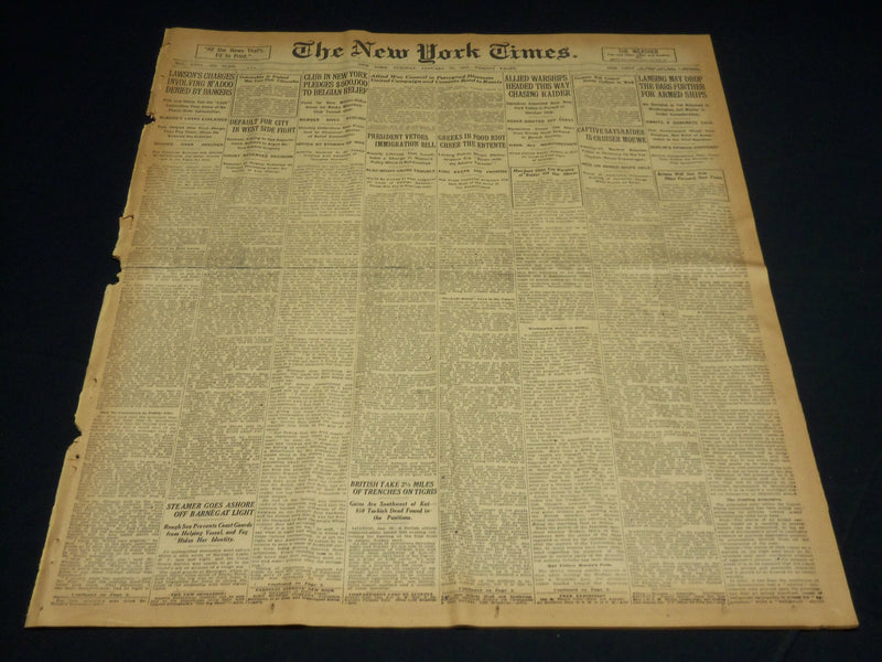 1917 JANUARY 30 NEW YORK TIMES - ALLIED WARSHIPS CHASING RAIDER - NT 8748