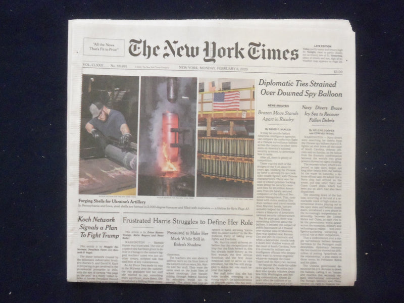 2023 FEB 6 NEW YORK TIMES - DIPLOMATIC TIES STRAINED OVER DOWNED SPY BALLOON