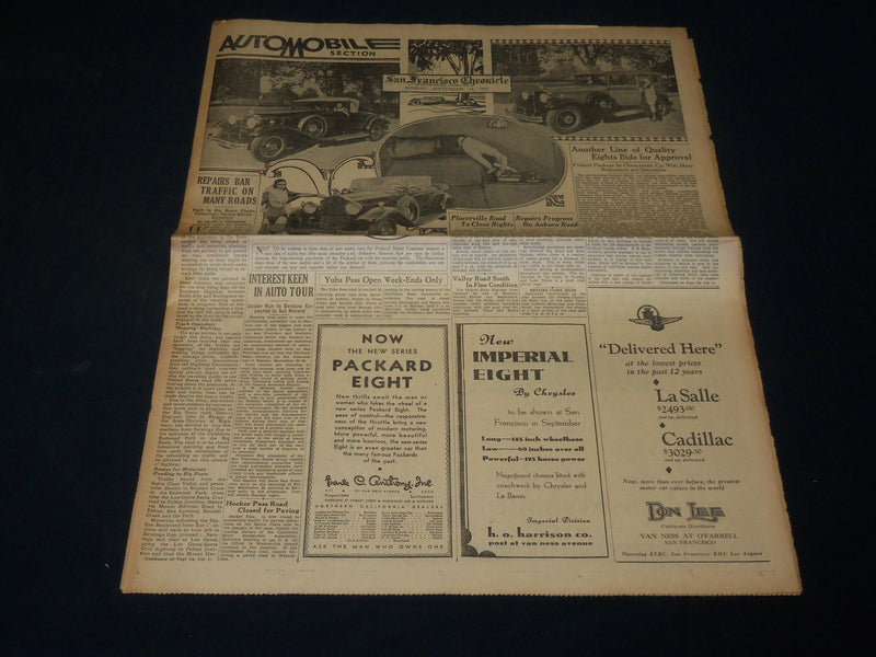 1930 SAN FRANCISCO CHRONICLE SUNDAY AUTOMOBILE SECTION LOT OF 2 - NP 5088