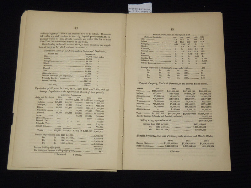 1858 NEW YORK REPORT OF A COMMITTEE OF THE CHAMBER OF COMMERCE - J 9580