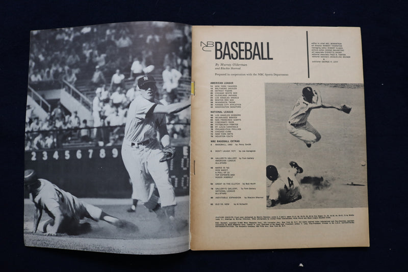 1962 NBC BASEBALL MAGAZINE - MICKEY MANTLE COVER - E 11824