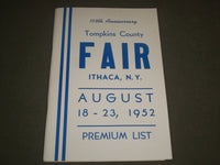 1952 AUGUST TOMPKINS COUNTY FAIR PROGRAM - ITHACA NEW YORK - J 2627