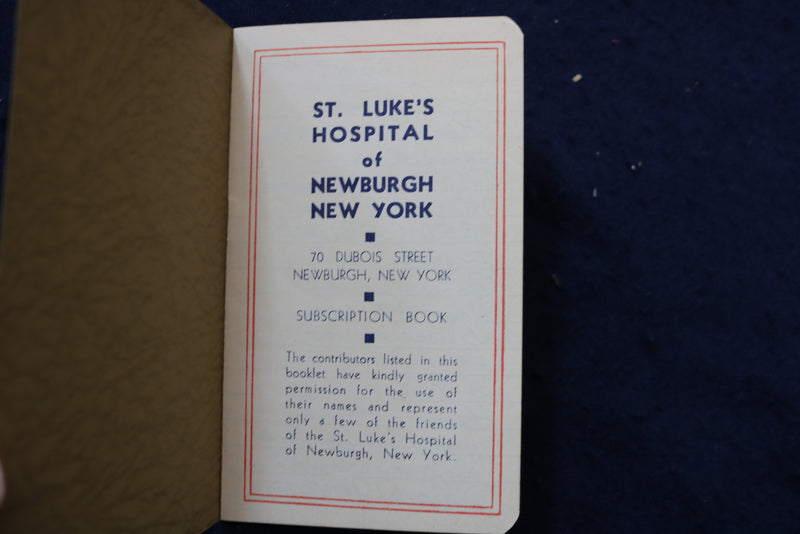1940'S ST. LUKES HOSPITAL SUBSCRIPTION BOOK AND ENVELOPE - K 1320