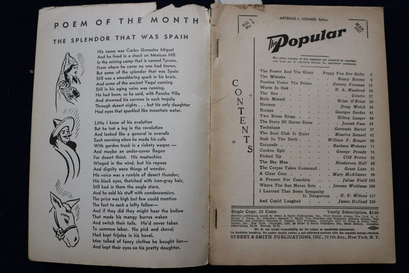 1937 MARCH THE POPULAR - BEST MODERN FICTION - SOFTCOVER BOOK - K 1600