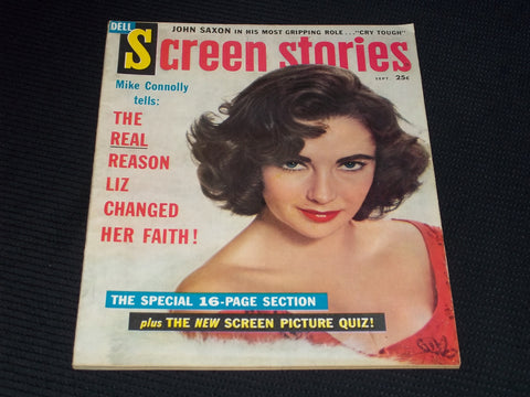 1959 SEPTEMBER SCREEN STORIES MAGAZINE - LIZ TAYLOR FRONT COVER - E 14107