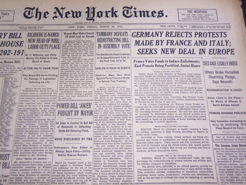 1935 MARCH 22 NEW YORK TIMES - TAMMANY DEFEATS REDISTRICTING BILL - NT 4920