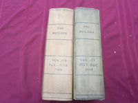 1928 JAN-DEC THE BUILDER U. K. MAGAZINE BOUND VOLUMES - 2 VOLS - FOLD OUTS- C 27
