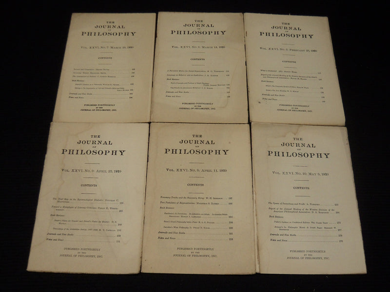 1929 THE JOURNAL OF PHILOSOPHY MAGAZINE LOT OF 25 ISSUES - WR 632F