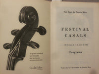 1969 FESTIVAL CASALS SOFTCOVER BOOK - SAN JUAN DE PUERTO RICO - SPANISH - K 284