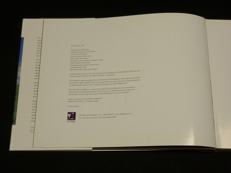 2009 KENTUCKY WIDE II HARDCOVER BOOK - JEFF ROGERS PANORAMICS - R 710Q