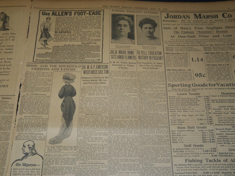 1908 MAY 28 THE BOSTON HERALD - TAFT'S VICTORY ON 1ST BALLOT SURE - BH 76