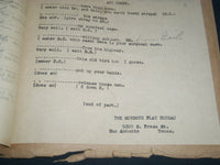 1930'S THE SPIDER'S WEB - COATES HOUSE KANSAS CITY ORIGINAL SCRIPT LOT - O 1987A