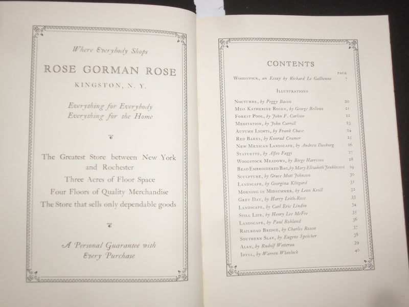 1923 WOODSTOCK - AN ESSAY BY RICHARD LE GALLIENNE SOFTCOVER BOOK - J 9856