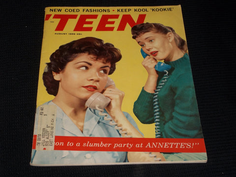 1959 AUGUST TEEN MAGAZINE - ANNETTE FUNICELLO FRONT COVER - E 3872