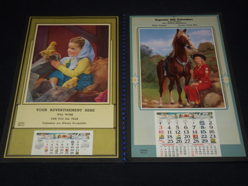 1954 SUPERIOR GIFT LINE SEMI-DELUXE CALENDARS - KD 3340F