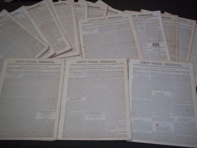 1835 THE NEW-YORK MIRROR NEWSPAPER LOT OF 29 - VOL 12-13- SHEET MUSIC+ - NP 1495