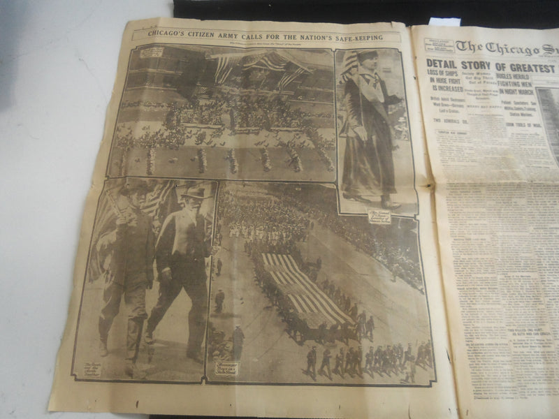 1916 CHICAGO SUNDAY TRIBUNE NEWSPAPER - 130,214 MARCH IN CITY'S PARADE - NP 5760