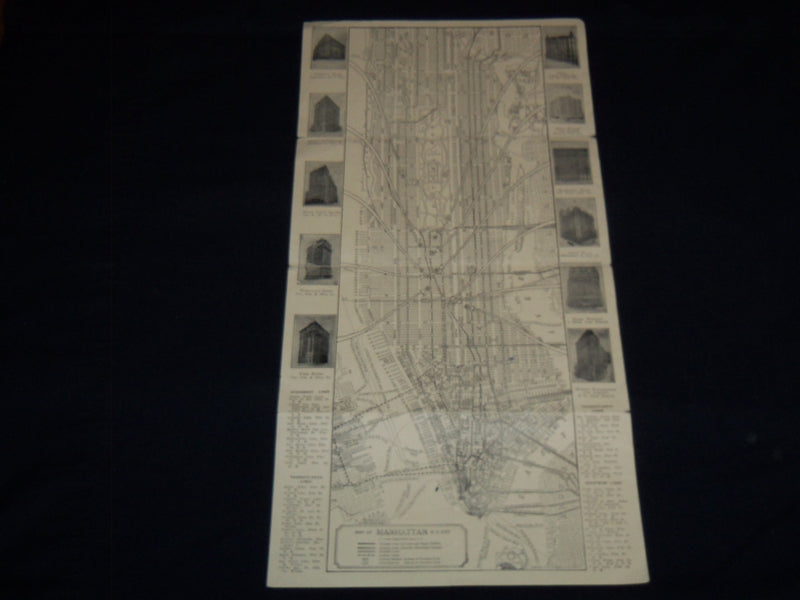 1920'S MANAGER HOTELS - FOLD-OUT MAP OF NEW YORK - J 8831