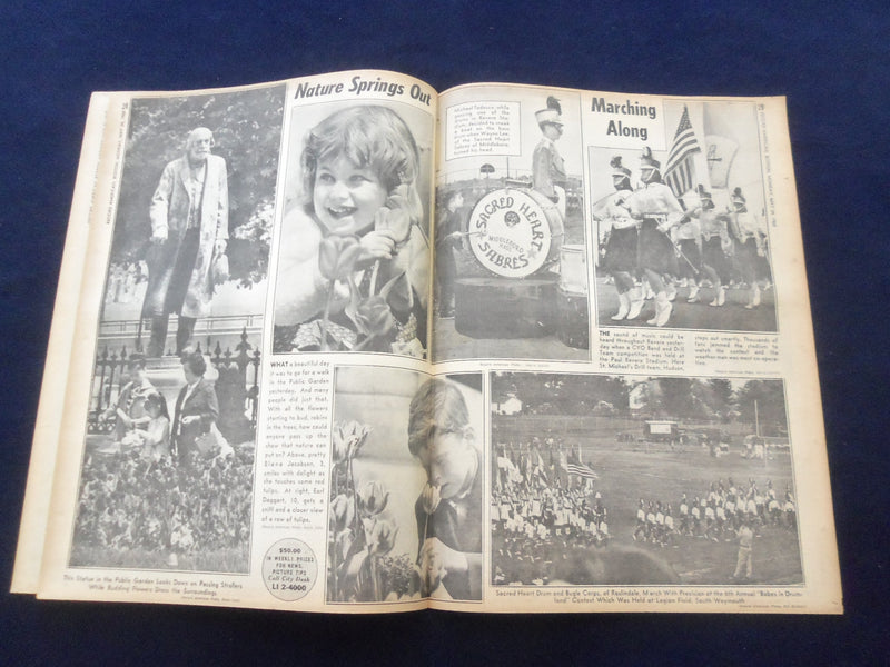 1965 MAY 24 BOSTON RECORD AMERICAN NEWSPAPER -STUDENT REVOLT ON CAMPUS - NP 6297