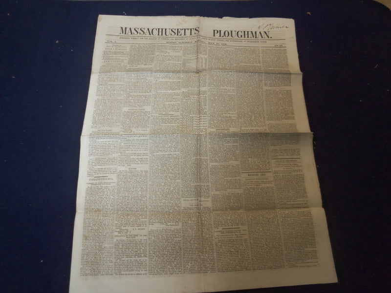 1846 JULY 18 MASSACHUSETTS PLOUGHMAN NEWSPAPER- BUNKER HILL - PATTERSON- NP 5125